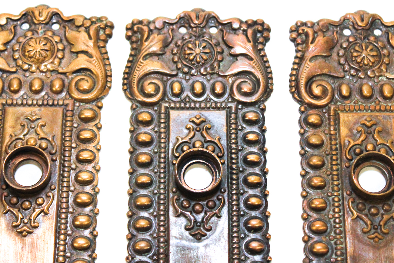 Elegant Antique Cast Brass Door Knob Backplates EBTH